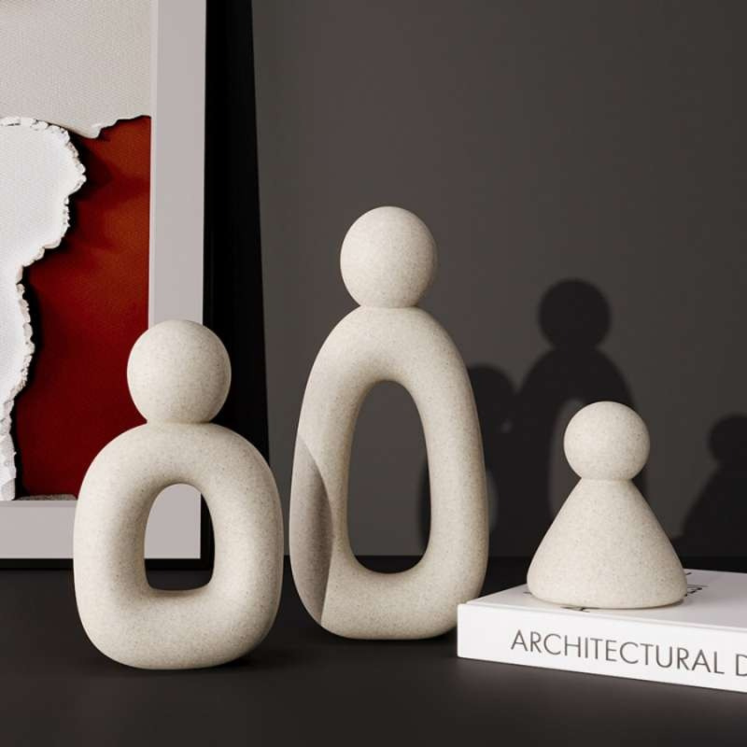 Georgin | Modern Family Sculpture – Nordic Hollow Figurine for Home & Gift Decor - Vases