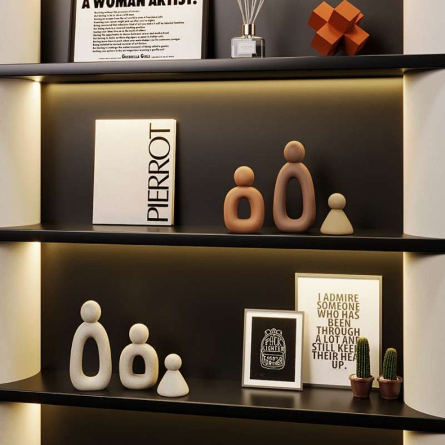 Georgin | Modern Family Sculpture – Nordic Hollow Figurine for Home & Gift Decor - Vases