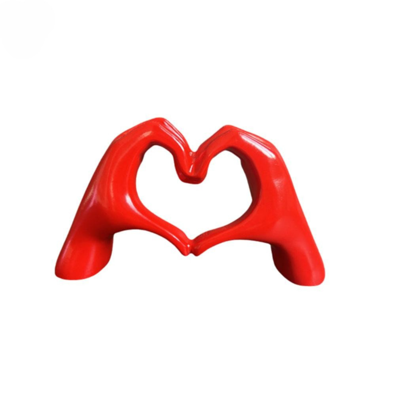 Maisie | Heart Hand Statue Resin Love Figurine for Modern Home or Wedding Décor - Red - Sculptures