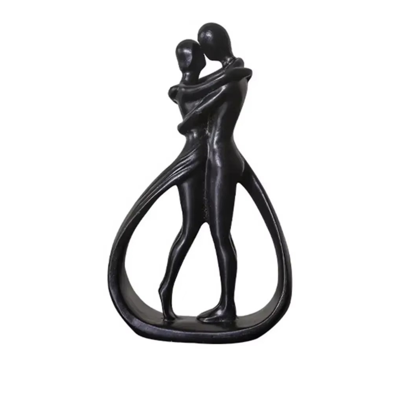 Thea | Contemporary Embrace Sculpture Stylish Abstract Art for Elegant Home Décor - Black - Sculptures
