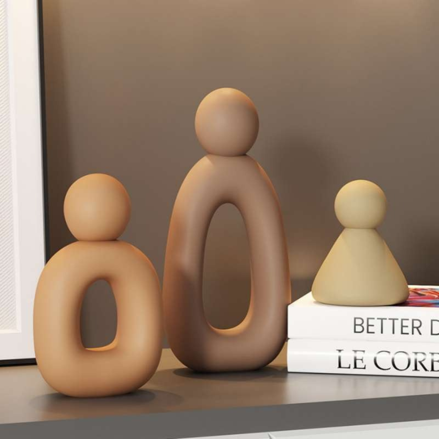 Georgin | Modern Family Sculpture – Nordic Hollow Figurine for Home & Gift Decor - Multi-Colored - Vases