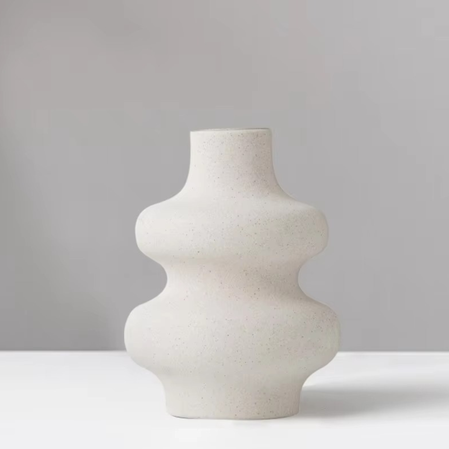 Esme | Nordic White Ceramic Vase – Modern Style for Dried Flowers - White Small - Vases