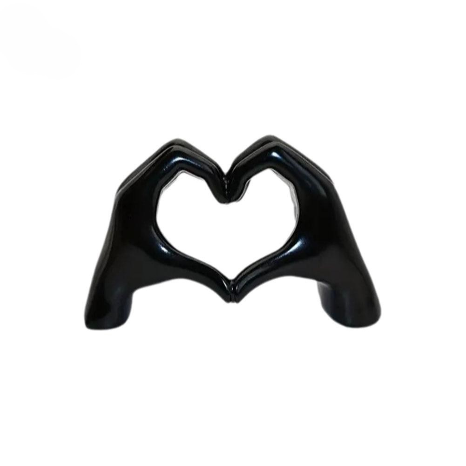 Maisie | Heart Hand Statue Resin Love Figurine for Modern Home or Wedding Décor - Black - Sculptures