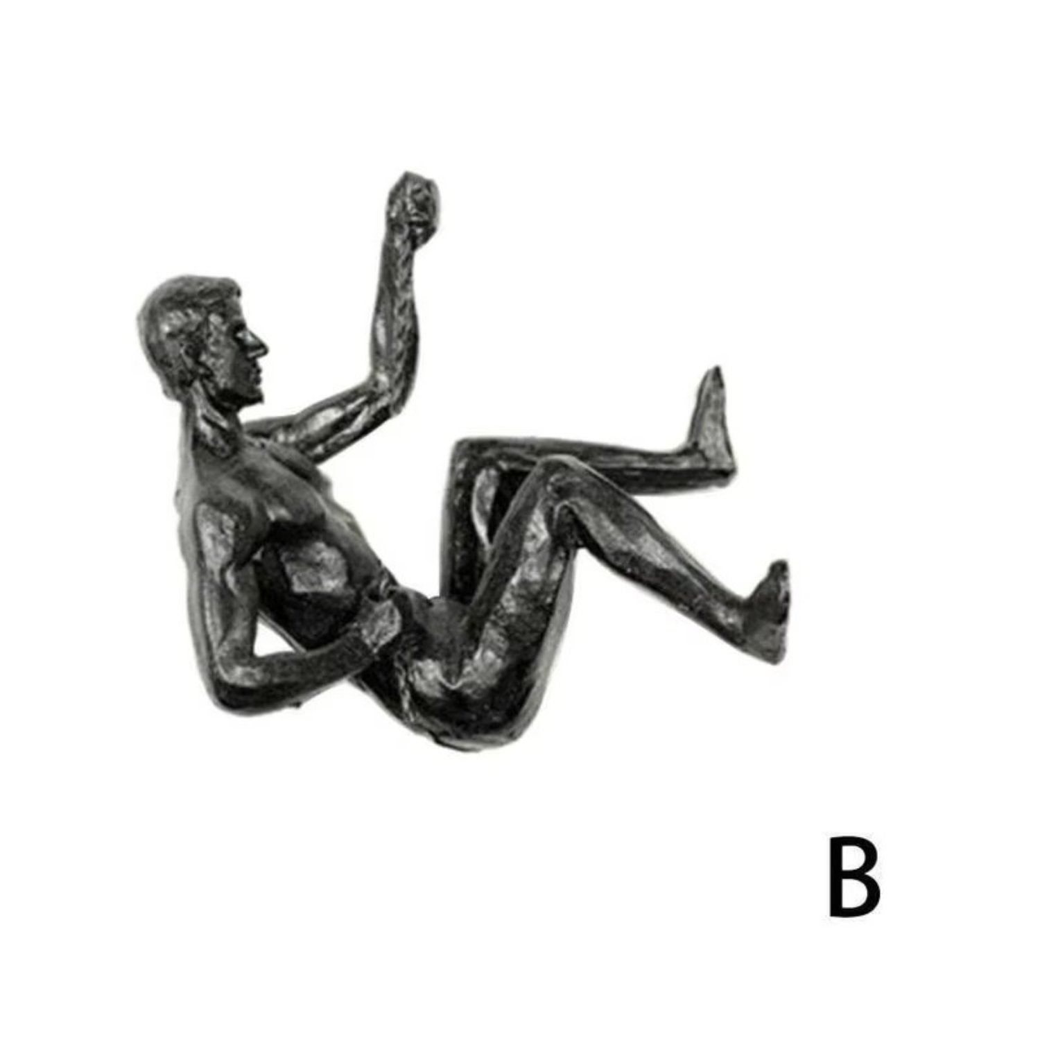 Harriet | Modern Climbing Man Wall Sculpture - B - Sculptures