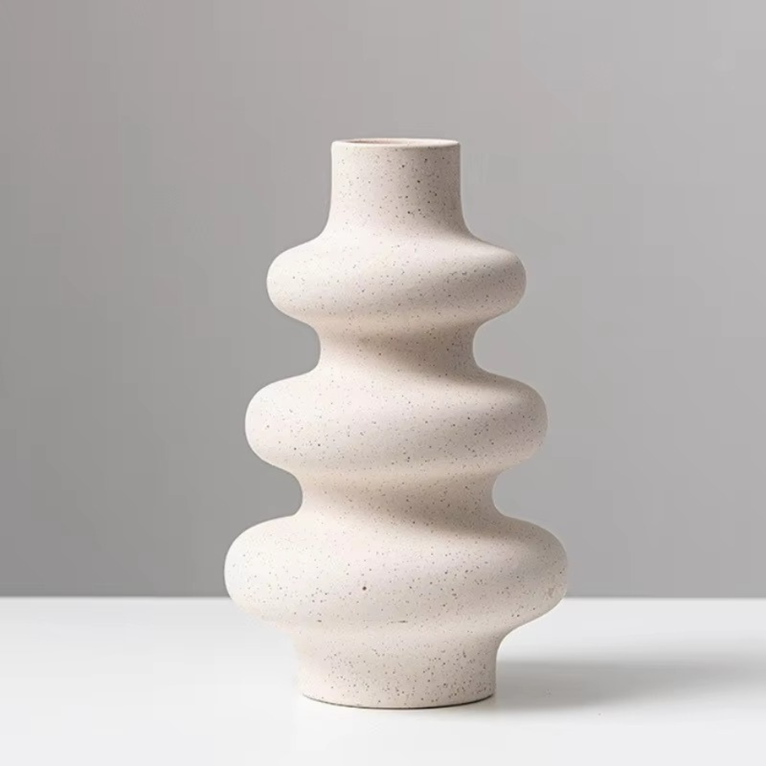 Esme | Nordic White Ceramic Vase – Modern Style for Dried Flowers - White Large - Vases