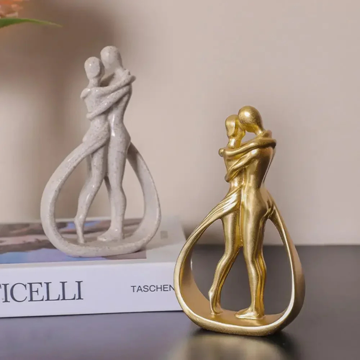 Thea | Contemporary Embrace Sculpture Stylish Abstract Art for Elegant Home Décor - Sculptures