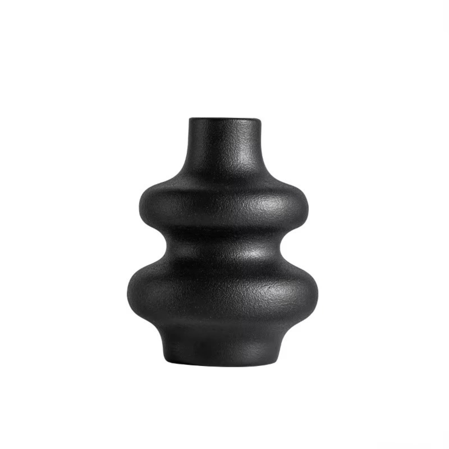 Esme | Nordic White Ceramic Vase – Modern Style for Dried Flowers - Black Small - Vases