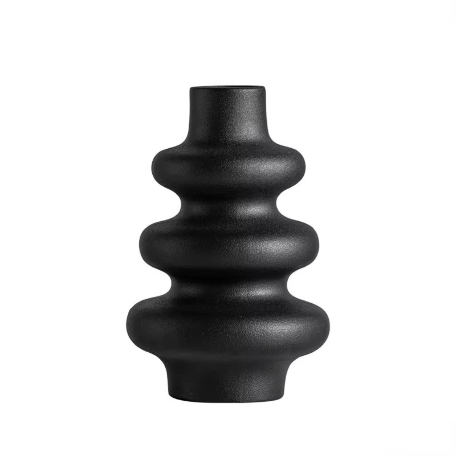 Esme | Nordic White Ceramic Vase – Modern Style for Dried Flowers - Black Large - Vases