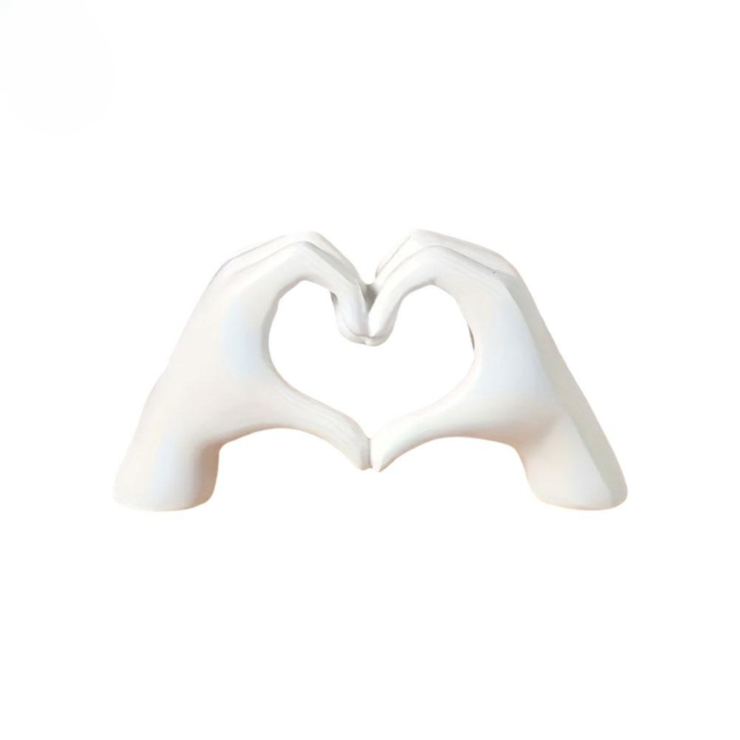 Maisie | Heart Hand Statue Resin Love Figurine for Modern Home or Wedding Décor - White - Sculptures