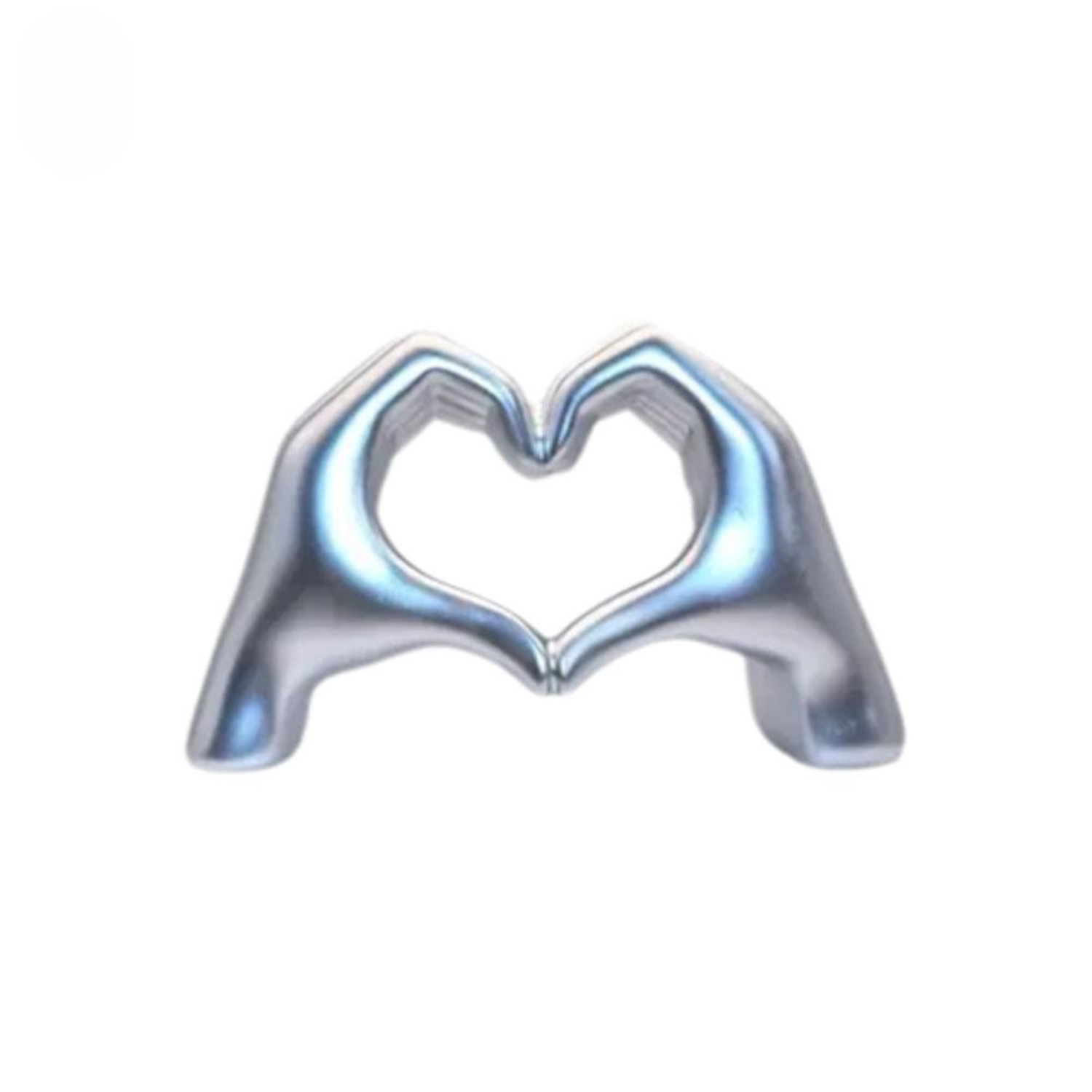 Maisie | Heart Hand Statue Resin Love Figurine for Modern Home or Wedding Décor - Silver - Sculptures