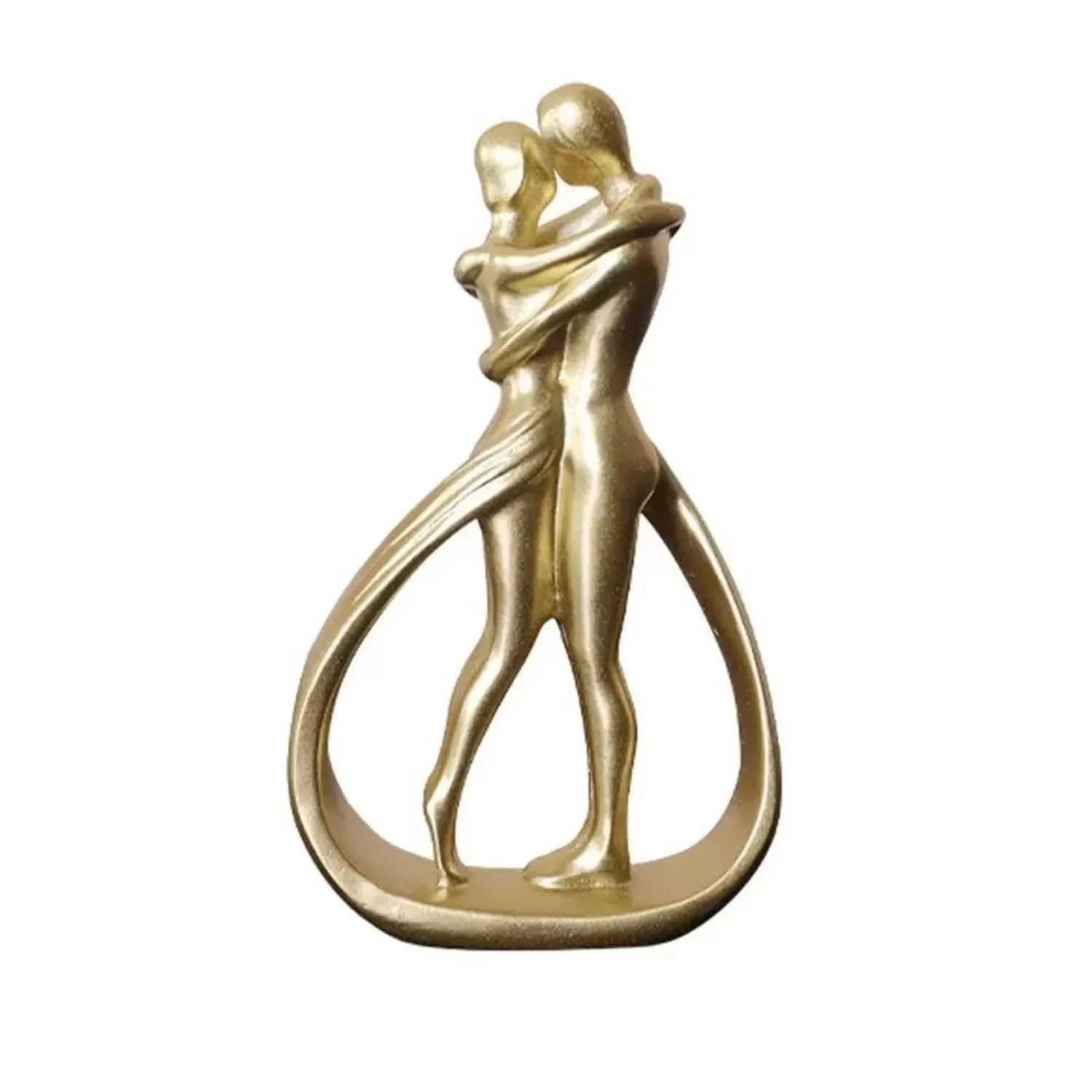 Thea | Contemporary Embrace Sculpture Stylish Abstract Art for Elegant Home Décor - Gold - Sculptures