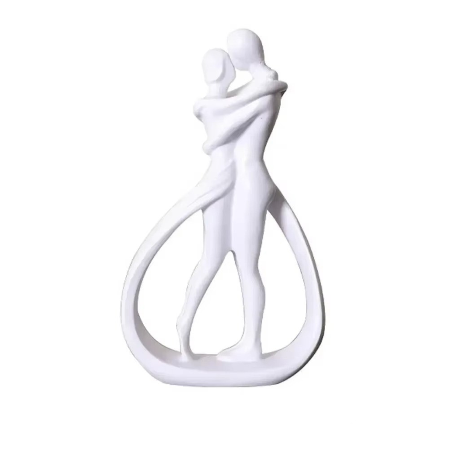 Thea | Contemporary Embrace Sculpture Stylish Abstract Art for Elegant Home Décor - White - Sculptures