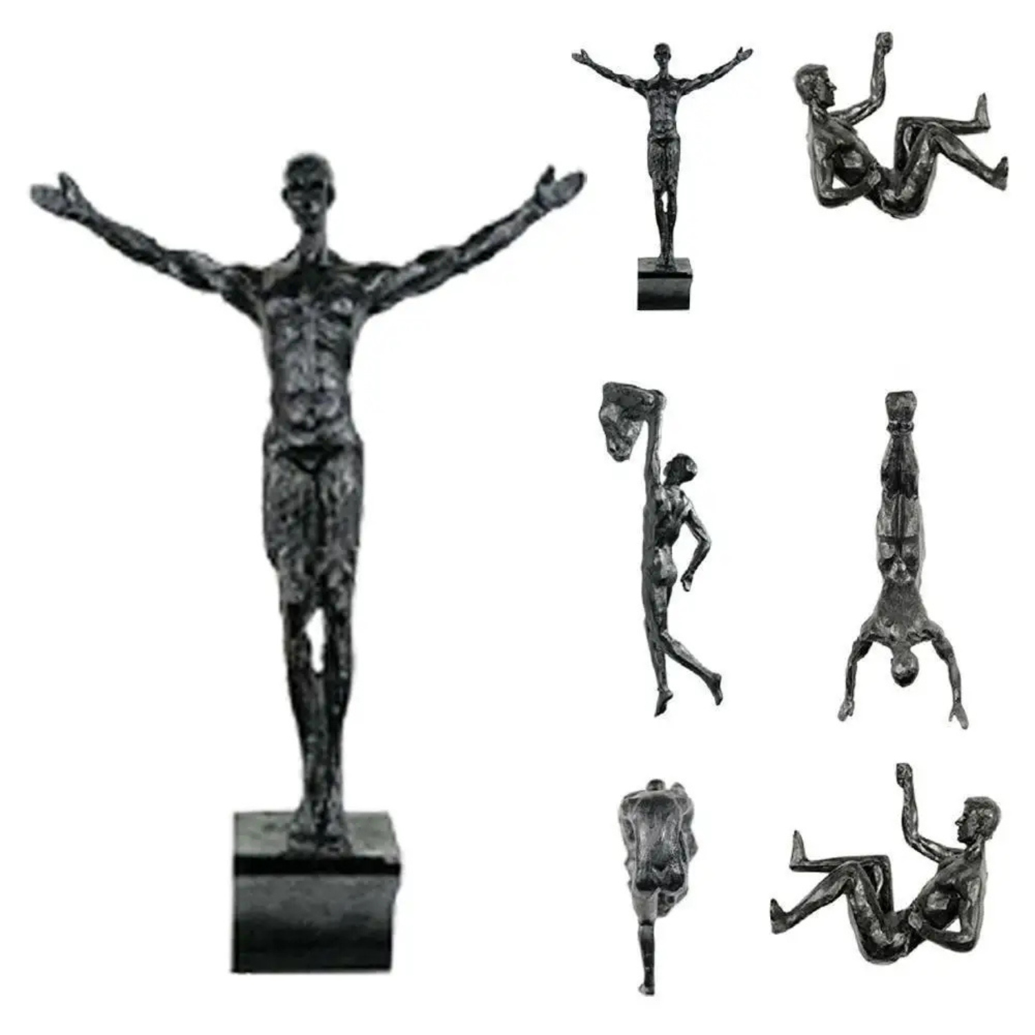 Harriet | Modern Climbing Man Wall Sculpture - Sculptures